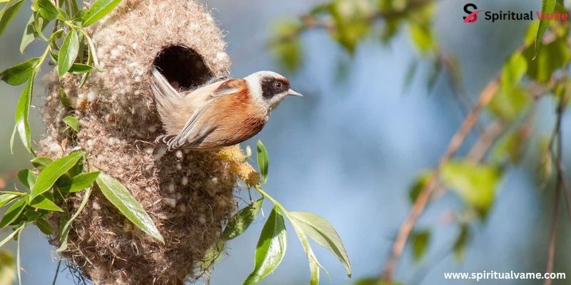 Eurasian penduline tit nest